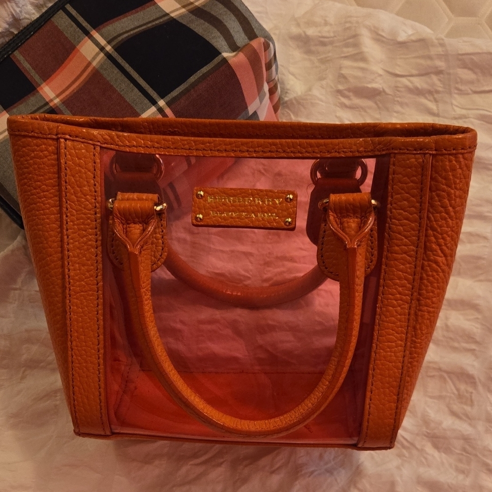 Burberry Orange, Red, Pink and Black Mini Tote Crossbody Bag Blue Lable - Picture 14 of 16